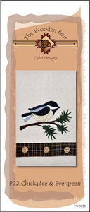 The Wooden Bear TWBP22, Chickadee & Evegreen, 6 applique patterns for a tea towels