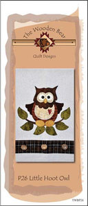 The Wooden Bear TWBP26, Little Hoot Owl, 6 applique patterns for a tea towels