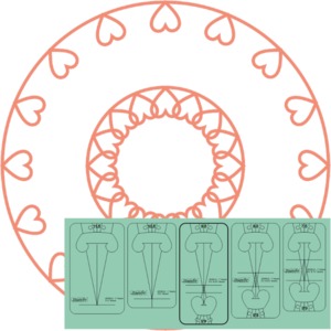 93678: Sew Steady WT-SOH1S5 Westalee Ruler Templates: Design Strand of Hearts 1/2" 5pc Set