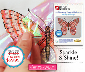 DIME Sparkle & Shine CMC-BMM1 Butterfly Mylar Magic 20 Embroidery Designs CD, Amazing Designs Great Notions CMC-BMM1 Butterfly Mylar Magic 20 Embroidery Designs CD