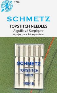 Schmetz S-1798, Topstitch Needles Oversized Eye, 5pk sz 16/100