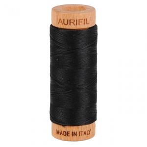Aurifil 1080-2692 Cotton Mako Thread 80wt 280m BLACK