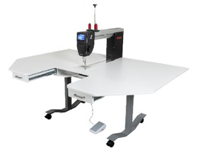 Bernina Q20, Free Motion, Quilting Machine, Swiss, plus Rauschenberger German, Adjustable Height, Air Lift Table, RMFLONGARM, for Sit Down, Stand Up Operation