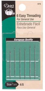 Dritz D672 Self Threading Hand Sewing Needles Pack of 6