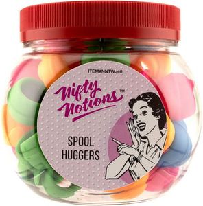 Nifty Notions NNTWJ40, Spool Huggers Jar, 40ct of Thread Holder Retainer Clips for large or small spools