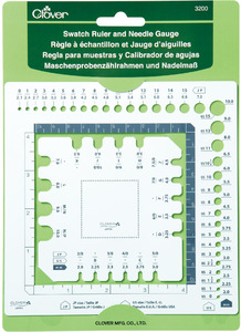 Clover Needlecraft CL3200 Swatch Ruler and Needle Gauge at