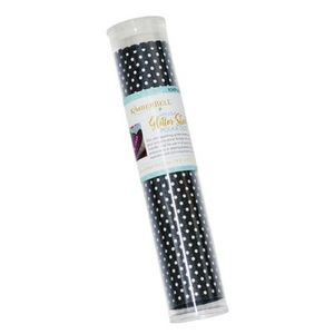 Kimberbell KDKB156 Applique Glitter Sheet: Black Polka Dot HTV Vinyl 19.5x7.5in