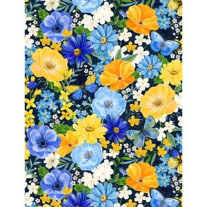 Wilmington Prints 1406 28131 445 Madison Large Floral Blue