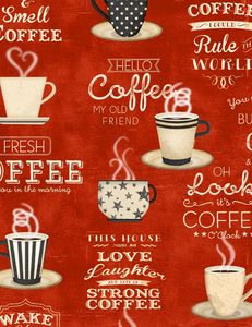 Wilmington Prints 1828 82587 329 Coffee Time Large A/O Red