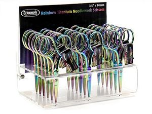 95520: Rainbow T4819 Embroidery 3.5" Titanium Scissors 18 piece Display