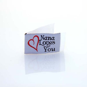Tag-It-Ons TI004, Tag: "Nana Loves You" 12 Embroidered Labels in a Bag