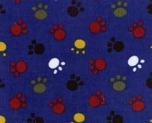 Fabric Finders CD41 Corduroy Print Fabric - Pawprints 60″ wide bolt