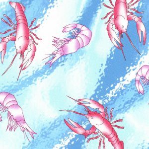 Fabric Finders 1910 Shrimp and Crawfish fabric by the yard