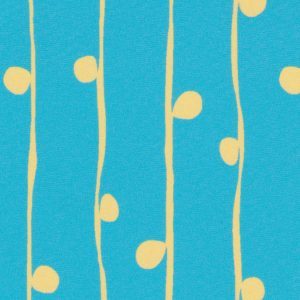 Fabric Finders 2124 Yellow and Blue Print Fabric by the yard
