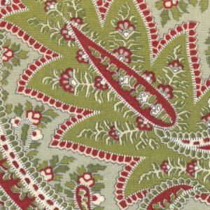 Fabric Finders 1971 Green Paisley Fabric – Rust & Olive by the yard