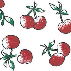 Fabric Finders 2003 Cherry Print Fabric – White by the yard