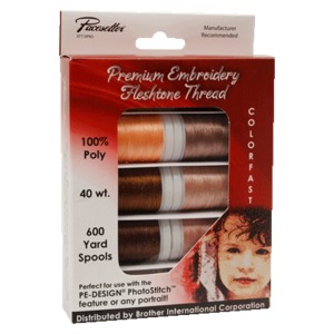 Brother EF10PKG, Premium Embroidery Fleshtone Threads 40wt Poly, 10 Colorfast Spools of 600 Yards, for Use with Photo Stitch Software and Poitraits