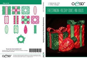 90641: OESD 12701CD Freestanding Gift Boxes and Bulbs Embroidery Designs