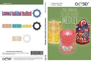 90708: OESD 32087CD FSL Freestanding Tea Light Holders Medley Embroidery Designs