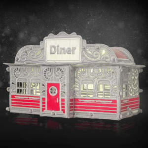 OESD 12686CD FSL Freestanding Christmas Village Diner CD