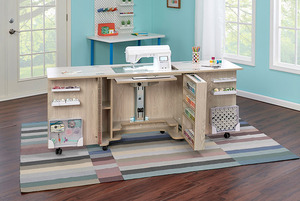 Dropship Sewing Craft Table Home Office Computer Desk With Storage Shelves  And Drawer to Sell Online at a Lower Price