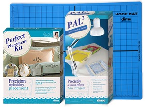 96085: DIME Designs in Machine Embroidery Studio Basics Bundle 1 Hoop Mat, Perfect Placement Kit (PPK), PAL2 Laser Crosshair Lamp