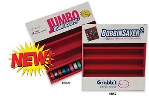 96106: Grabbit BS2J Jumbo Bobbin Saver 2 - Red Squared, Holds up to 70