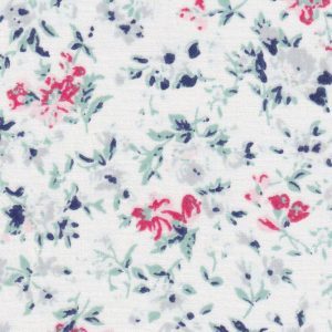 Fabric Finders 2309 Floral Fabric: Pink, Green and Blue – Lawn Print 60″ wide bolt