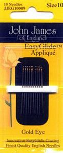 John James 6719-11, Golden Glide Applique Hand Sewing Needles Size #11, 10 Packages, 12 Packages per Box
