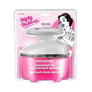96303: Nifty Notions NNMI Mini Iron for Travel, Small Piecing, Applique, One Touch Steam Control