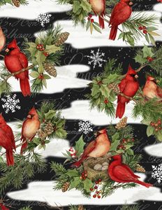 Wilmington Prints 3023 39638 917 Cardinal Noel Large A/O Black