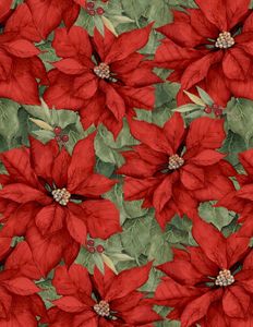 Wilmington Prints 3023 39639 375 Cardinal Noel Poinsettias Red