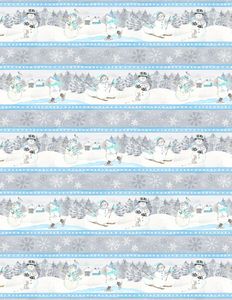 Wilmington Prints 1810 42453 194 Snow Valley Repeating Stripe Multi