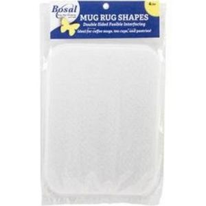 Bosal BOSMRS-12-RECT Bosal Mug Rug Shapes 4 per package, 6x8" Rectangle, Poly Needlepunch Craf-tex plus, double sided fusible heavyweight