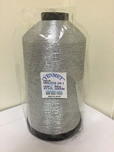 Yenmet Y5-SN1 Metallic 5000m 5500YD Aluminum Silver Cone Spool of Specialty Thread