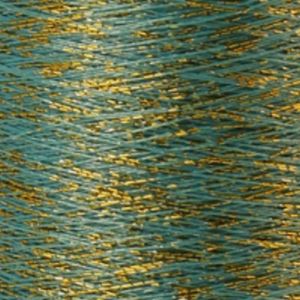 Yenmet Twilight Gold 500m-Turquoise 7057 Spool of Specialty Metallic Thread