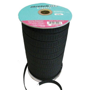 96730: StretchRite SS1102-B Flat Woven Non-Roll Elastic 3/4inx Black by the yard