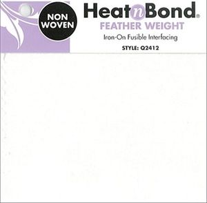 96766: Therm O Web Q2412 HeatnBond Feather Weight Iron On Fusible Interfacing, White 20"x25yd