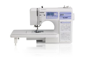 Brother HC1850 130Stitch Computer Sewing Machine +55 Alpha/#'s, 8BHs, Start/Stop, Needle Up/Down, Speed Limit, Wide Flatabed Extension Table , 8 Feet