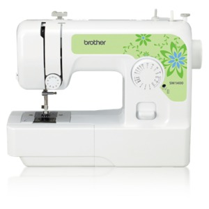 Brother, SM1400, Sewing Machine, Brother SM1400 14/35 Stitch Mechanical Freearm Sewing Machine, LED Light, Top Drop In Quick Set Bobbin, 1-Step Autosize Buttonholes, Threader, 4 Feet