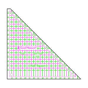 Good Measure, GMHS, Half, Square, Ruler, Quilting, Ruler Template, Good Measure GMHS Half Square Ruler by Kaye England