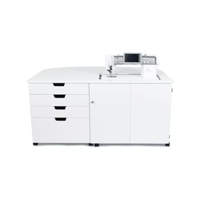 Replaces Roberts Galaxy Fashion Sewing Cabinets 950 Neptune, Americana Susan R9501 Electric Lift Platform Sewing Cabinet, Curved Rear Quilting Leaf, Insert, Opens to 61”W x 37”D x 30 1/2”H White