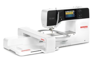 Bernina B590E, Trade Next Gen 500 Stitch Sewing Machine witht Embroidery Module, 8.5"Arm, 6.5x10.5" Midi Hoop, 9mm Stitch Width, 8 Fonts, BSR, 110/240V