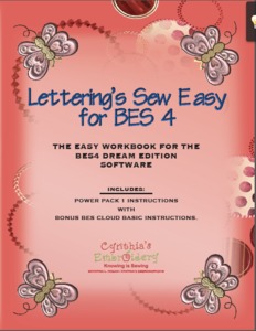 Cynthia, Cindy, Hogan, Lettering's, Sew, Easy, Work, Book, 311, Pages,  for, Brother, BES, Pace, Setter, Embroidery, Lettering, Software, SABESLET
