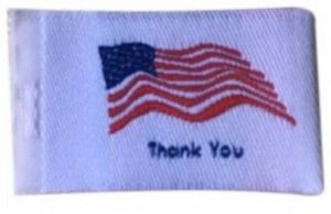 97489: Tag-It Sew In Garment Tags Labels TI015 American Flag Thank You