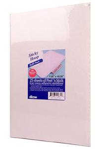 DIME H61071025 Peel N' Stick Stabilizer 25-Pack 7.25" x 10" Sheets for 5" x 7" Sticky Hoop