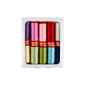 Aurifil Thread Set THE PERFECT BOX OF COLORS By Pat Sloan 50wt Cotton 12  Large (1422 yard) Spools