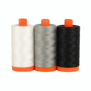 Aurifil Color Builder Carrara Black White 3pc.