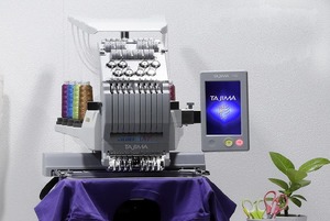 97792: Juki SAI Tajima 8 Needle 8x12 Hoop Embroidery Machine 120V, 2 Frames, 6" Screen, Writer Plus Software Download, Reads DST Format, 82Lbs, Japan, Beast