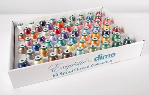 Exquisite, DIME, Thread Assortment, Assortment, Thread, Spools, 1000M, 60 pk. Exquisite TWCA Polyester 40wt Thread Pack Kit Assortment, 60pk of 1000M 1100Yd Cone Spools